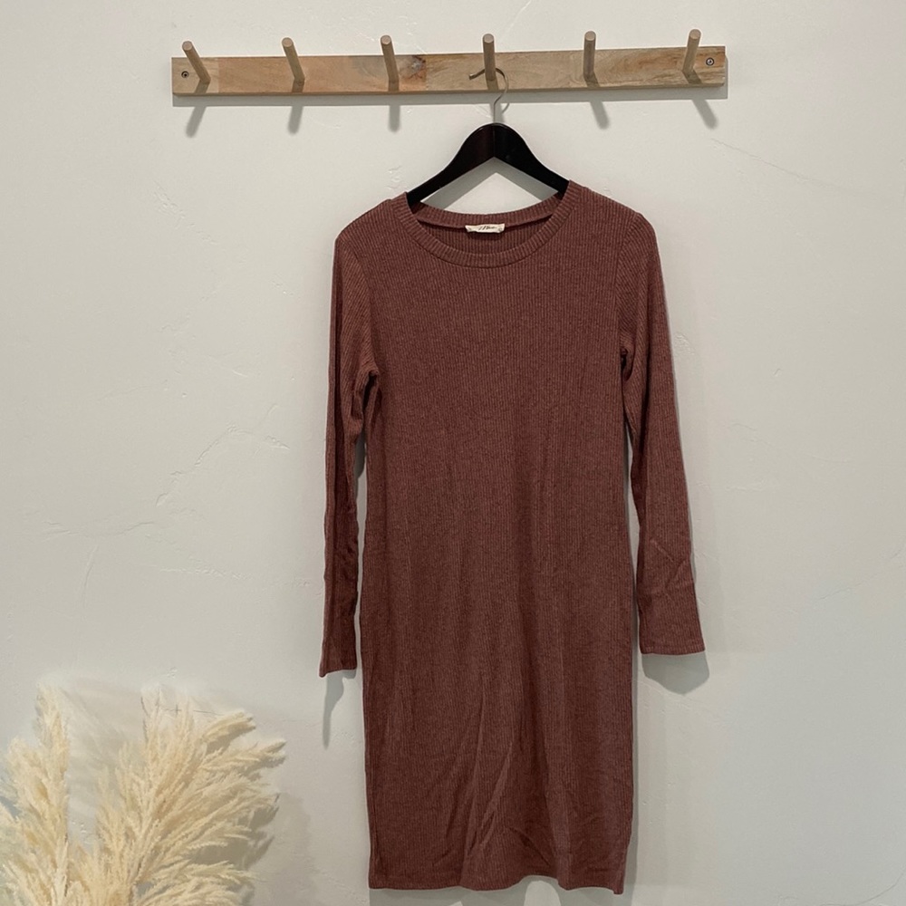 Hello Miz Ribbed Long Sleeve Dress